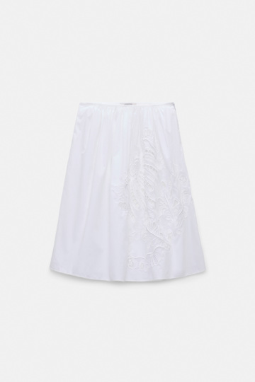 Dorothee Schumacher Cotton skirt with broderie anglaise embroidery pure white