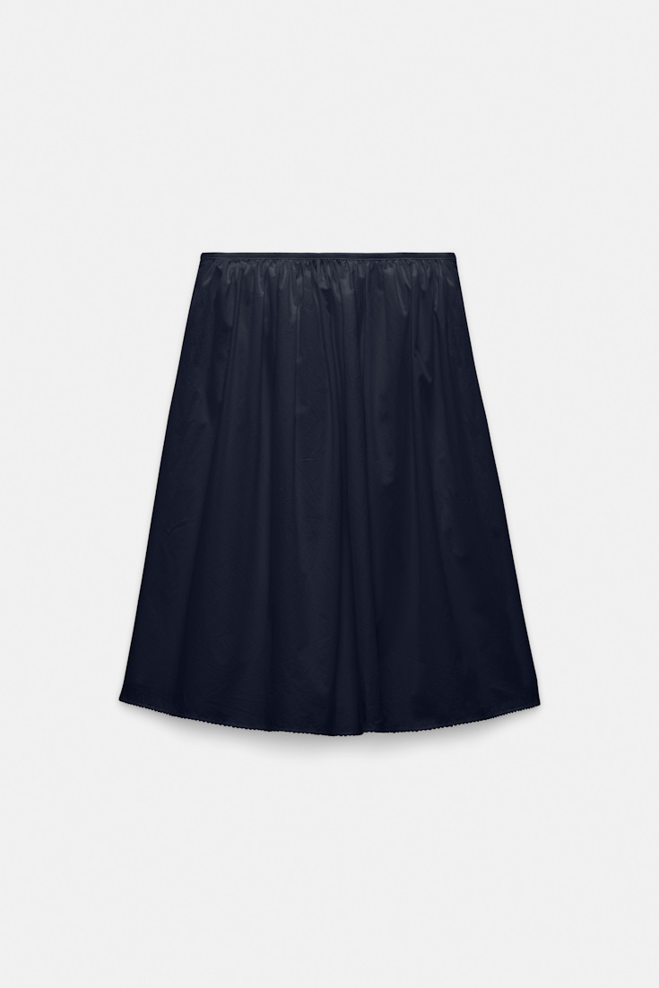 Dorothee Schumacher Rock mit Broderie-Anglais-Stickerei aus Baumwolle dark navy