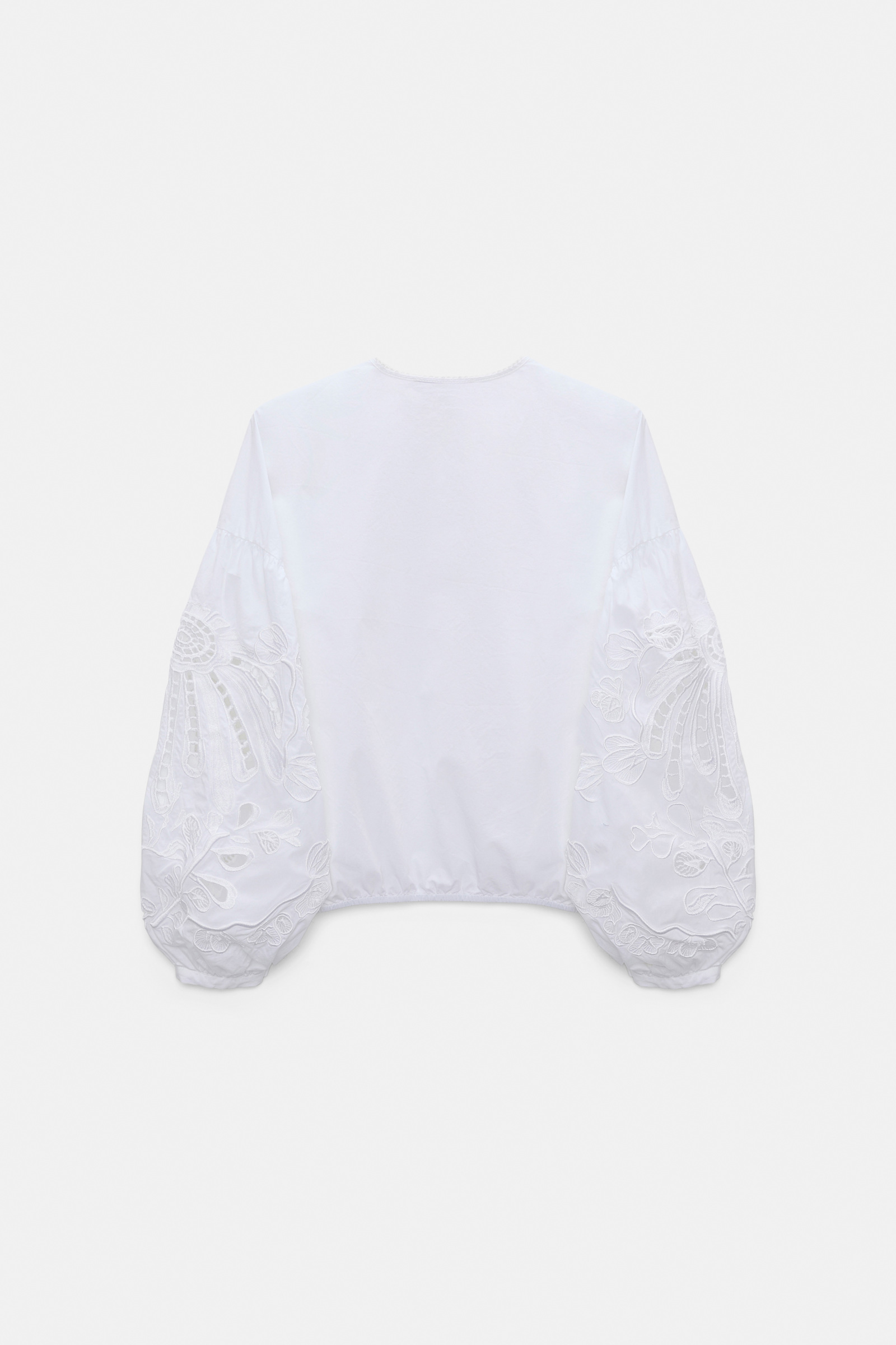 Dorothee Schumacher Bluse mit Broderie-Anglais-Stickerei aus Baumwolle pure white