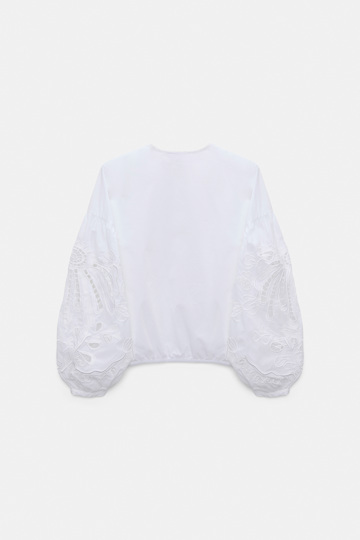 Dorothee Schumacher Cotton blouse with broderie anglaise embroidery pure white