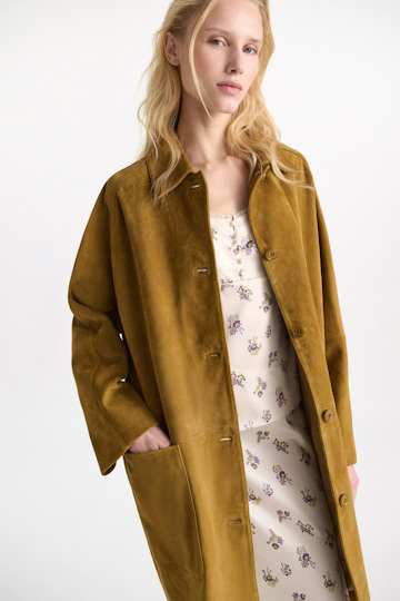 Dorothee Schumacher Suede coat greenish brown