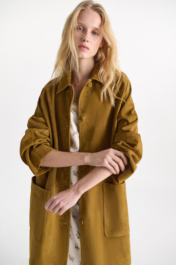 Dorothee Schumacher Suede coat greenish brown