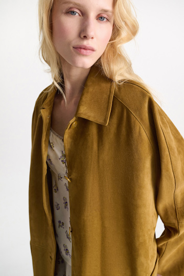 Dorothee Schumacher Suede coat greenish brown