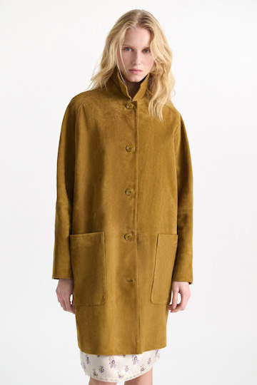 Dorothee Schumacher Suede coat greenish brown