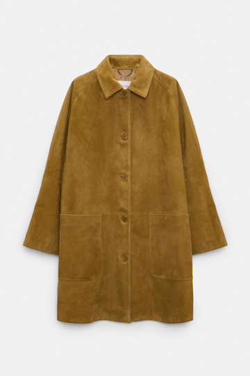 Dorothee Schumacher Suede coat greenish brown