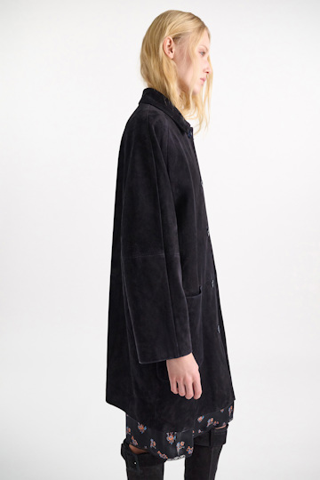 Dorothee Schumacher Suede coat dark navy