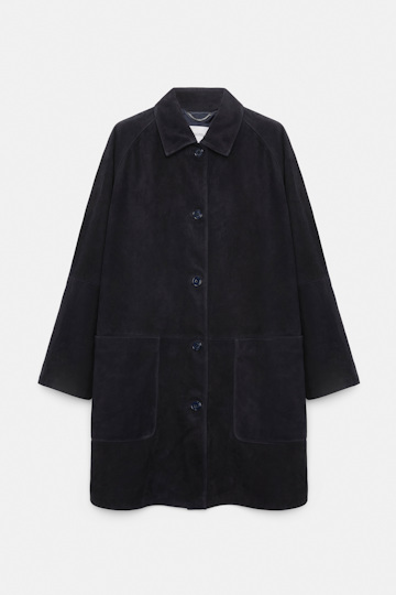 Dorothee Schumacher Suede coat dark navy