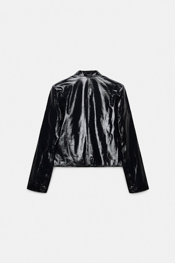 Dorothee Schumacher Patent leather jacket dark navy