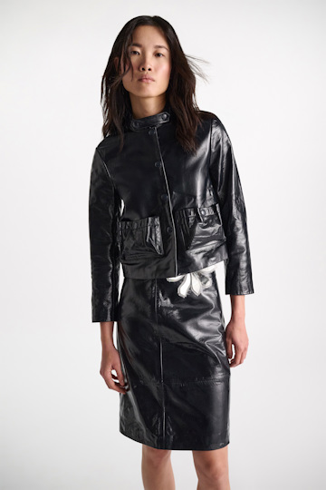 Dorothee Schumacher Patent leather skirt dark navy