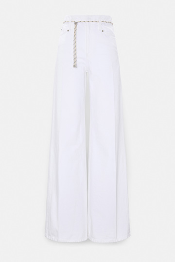 Dorothee Schumacher XL wide leg jeans with belt pure white