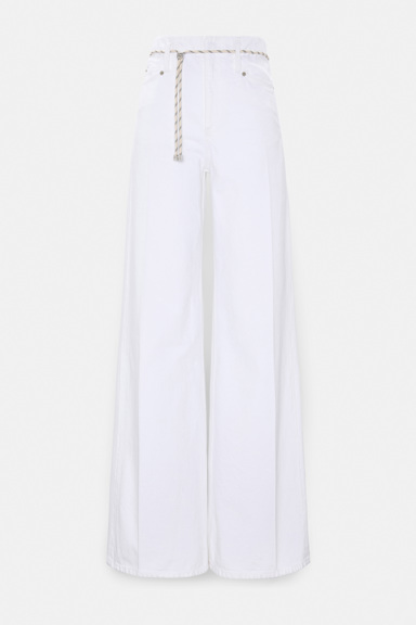 Dorothee Schumacher XL wide leg jeans with belt pure white