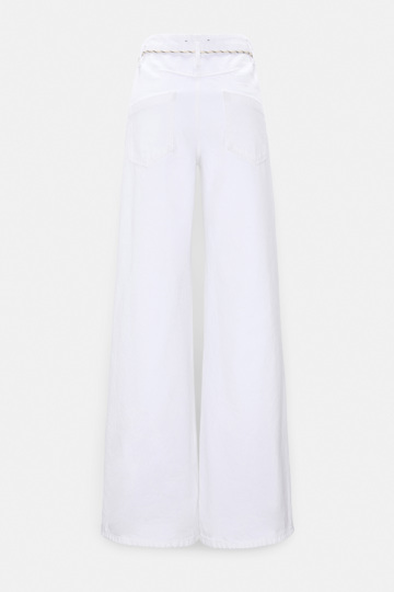 Dorothee Schumacher XL wide leg jeans with belt pure white