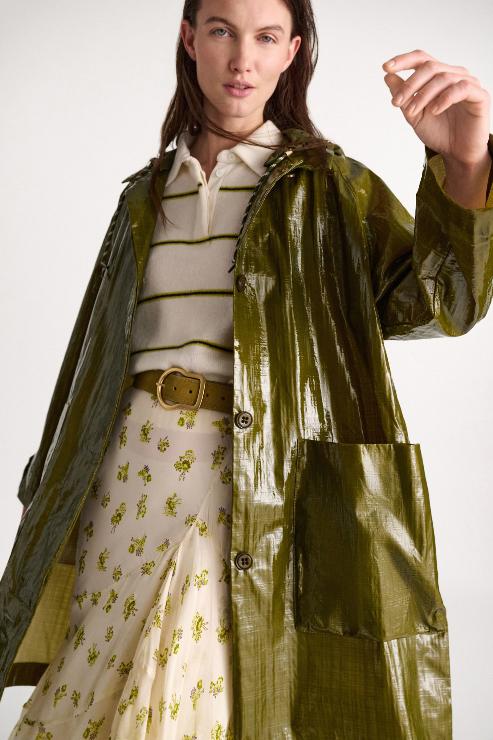 Dorothee Schumacher Patent coat seaweed