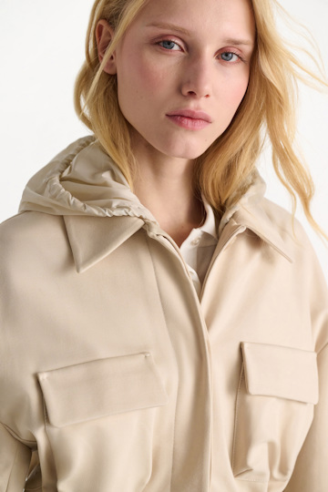 Dorothee Schumacher Hooded shrug light sand