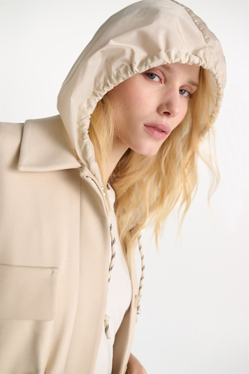 Dorothee Schumacher Hooded shrug light sand