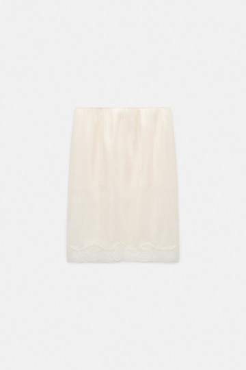 Dorothee Schumacher Double layer silk Habotai lingerie-style skirt camellia white