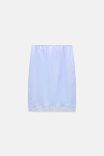 Dorothee Schumacher Double layer silk Habotai lingerie-style skirt icy sky