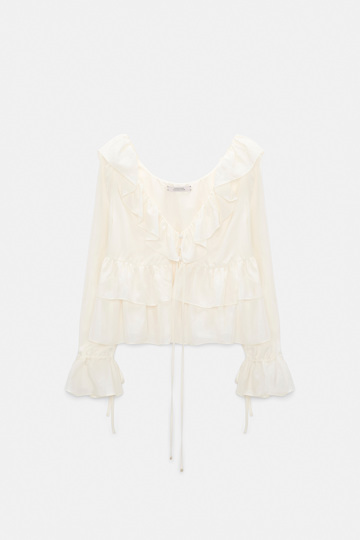 Dorothee Schumacher Tunic-style blouse in Habotai silk camellia white