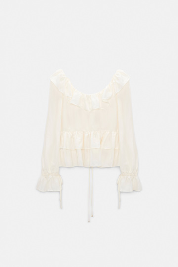 Dorothee Schumacher Tunic-style blouse in Habotai silk camellia white