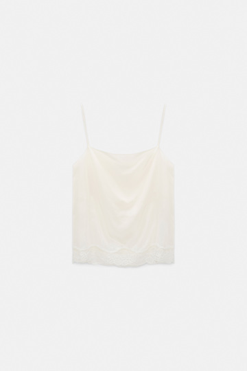 Dorothee Schumacher Double layer lingerie-style camisole in Habotai silk camellia white