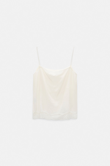 Dorothee Schumacher Double layer lingerie-style camisole in Habotai silk camellia white
