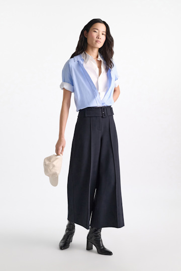 Dorothee Schumacher High-waisted culottes in Punto Milano dark navy