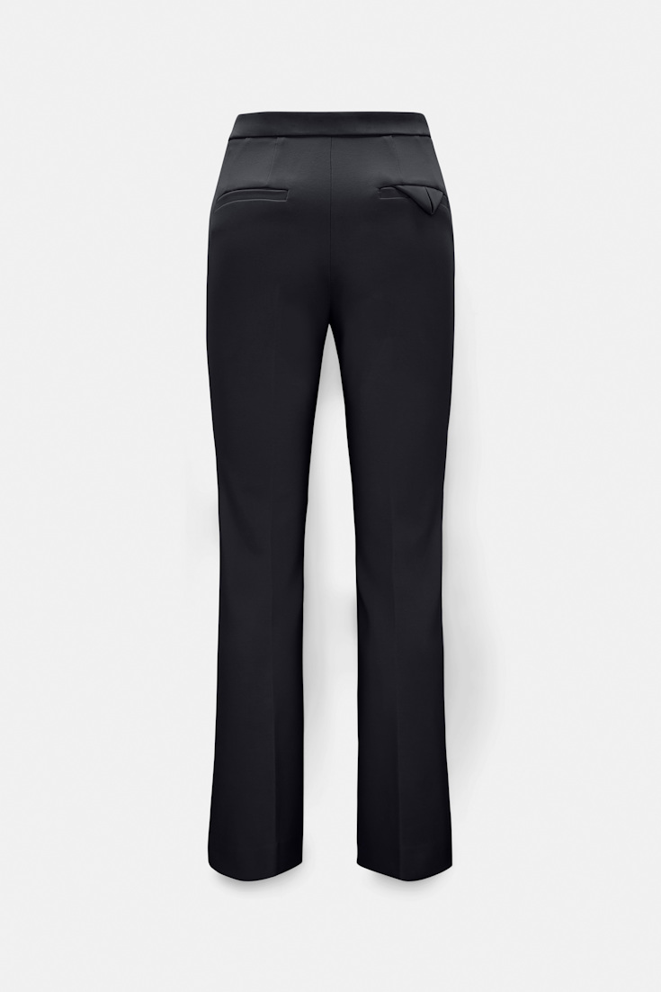 Dorothee Schumacher Cropped Pants mit ausgestelltem Bein aus Punto Milano dark navy