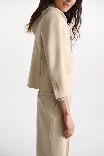 Dorothee Schumacher Cropped blazer in Punto Milano soft sand