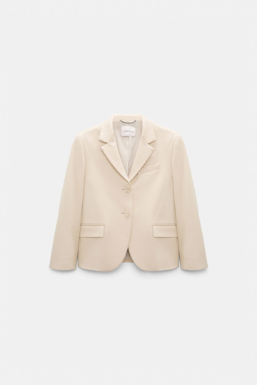 Dorothee Schumacher Cropped blazer in Punto Milano soft sand