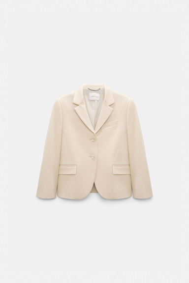 Dorothee Schumacher Cropped blazer in Punto Milano soft sand