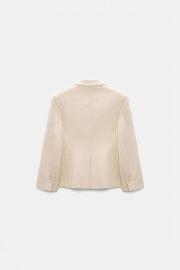 Dorothee Schumacher Cropped blazer in Punto Milano soft sand