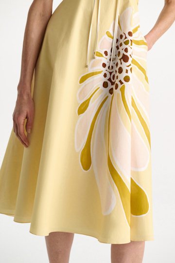 Dorothee Schumacher Printed cotton poplin midi-dress dream flower yellow