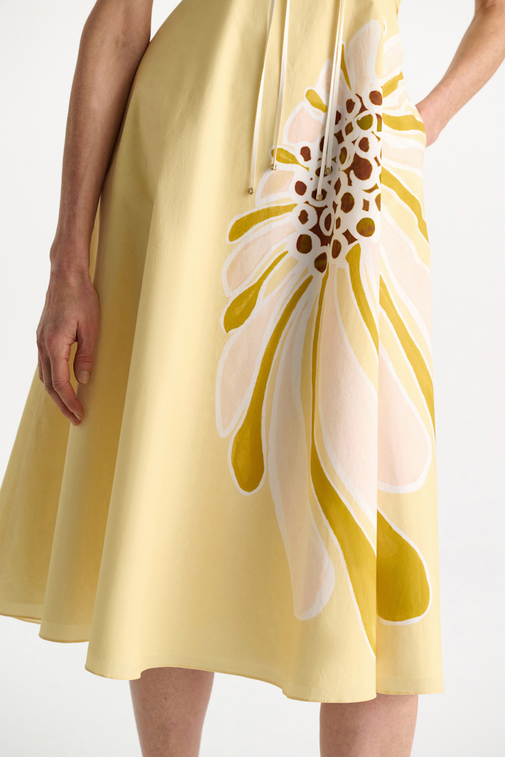 Dorothee Schumacher Printed cotton poplin midi-dress dream flower yellow