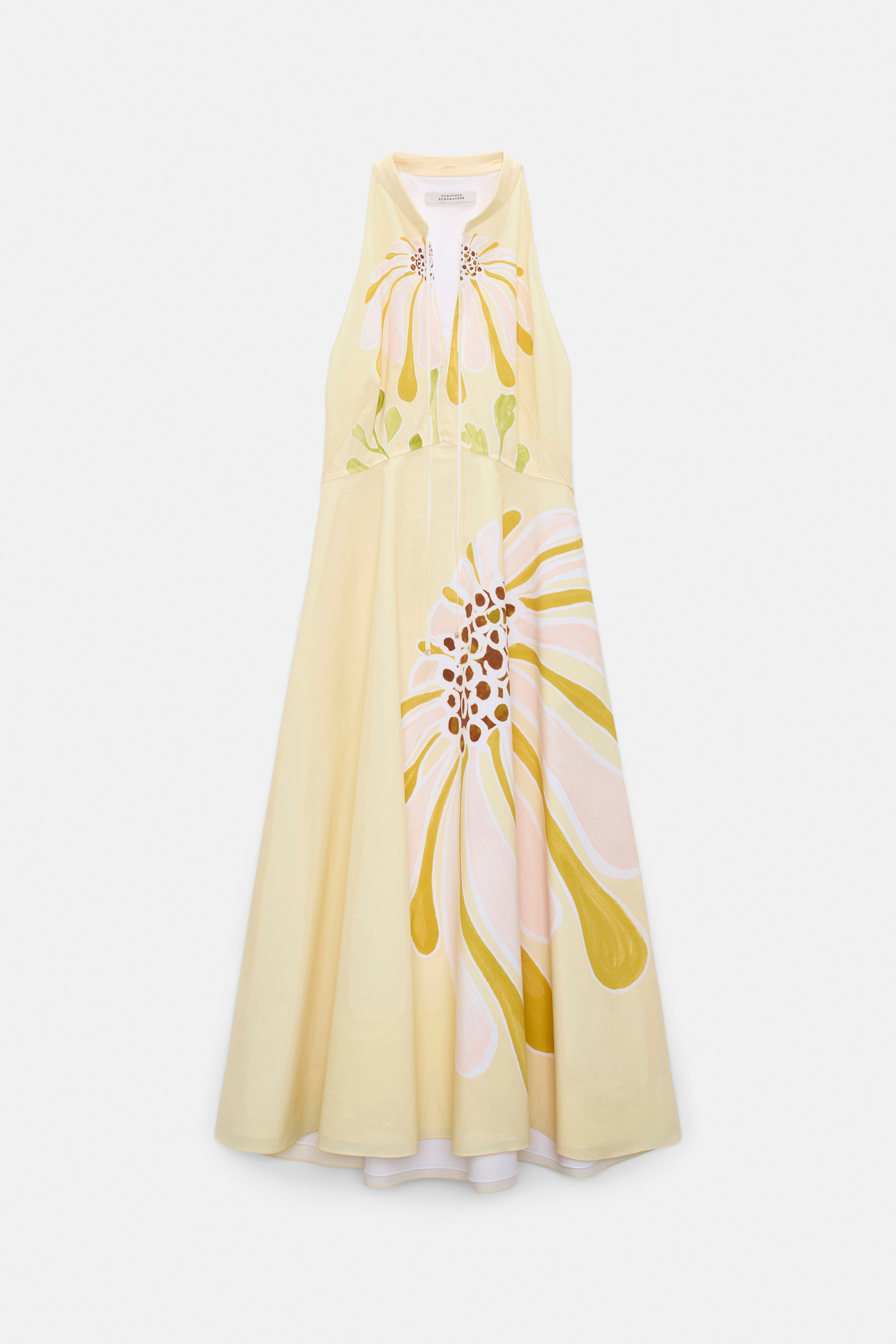 Dorothee Schumacher Printed cotton poplin midi-dress dream flower yellow