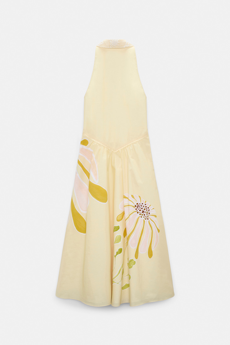 Dorothee Schumacher Printed cotton poplin midi-dress dream flower yellow