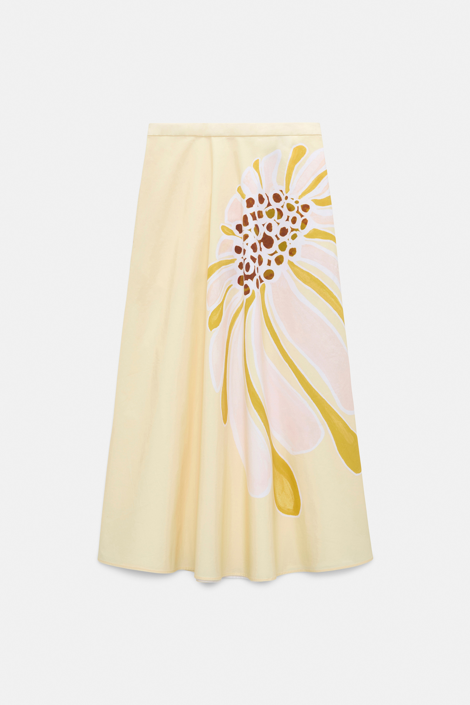 Dorothee Schumacher Printed cotton poplin midi-skirt dream flower yellow