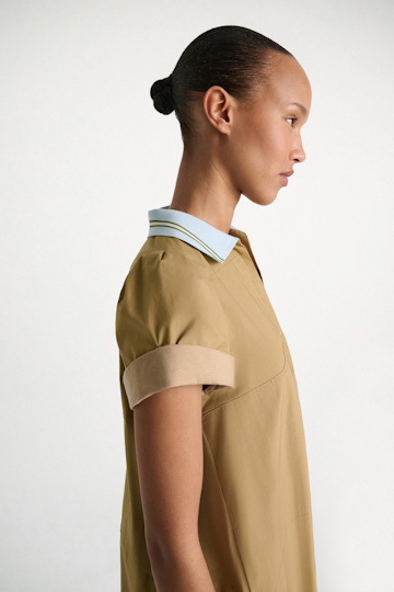 Dorothee Schumacher Polo mini-dress in cotton poplin desert