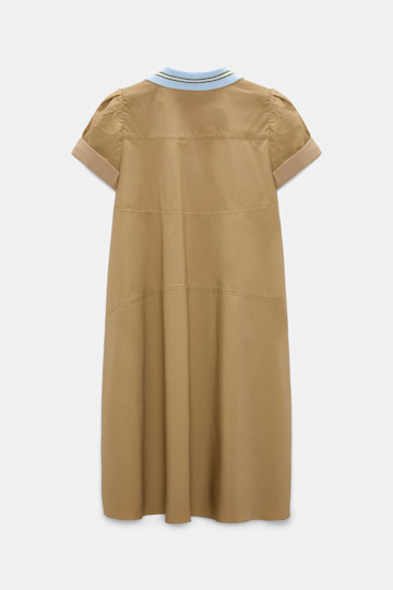 Dorothee Schumacher Polo mini-dress in cotton poplin desert