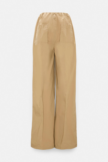 Dorothee Schumacher Pleated pants in garment washed cotton poplin desert