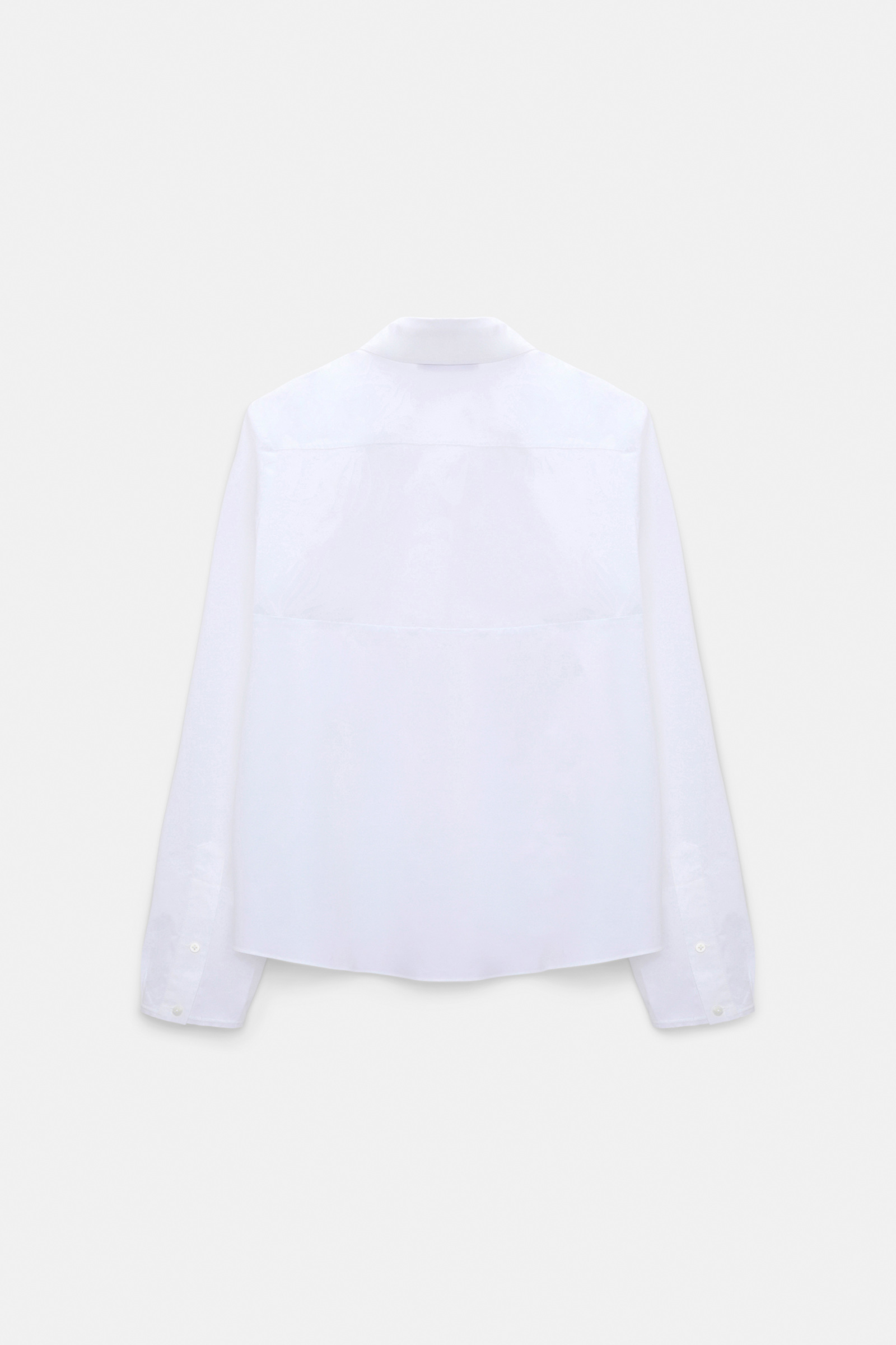 Dorothee Schumacher Bluse mit abnehmbarem, gestreiftem Polokragen aus Baumwoll-Popeline white lemon