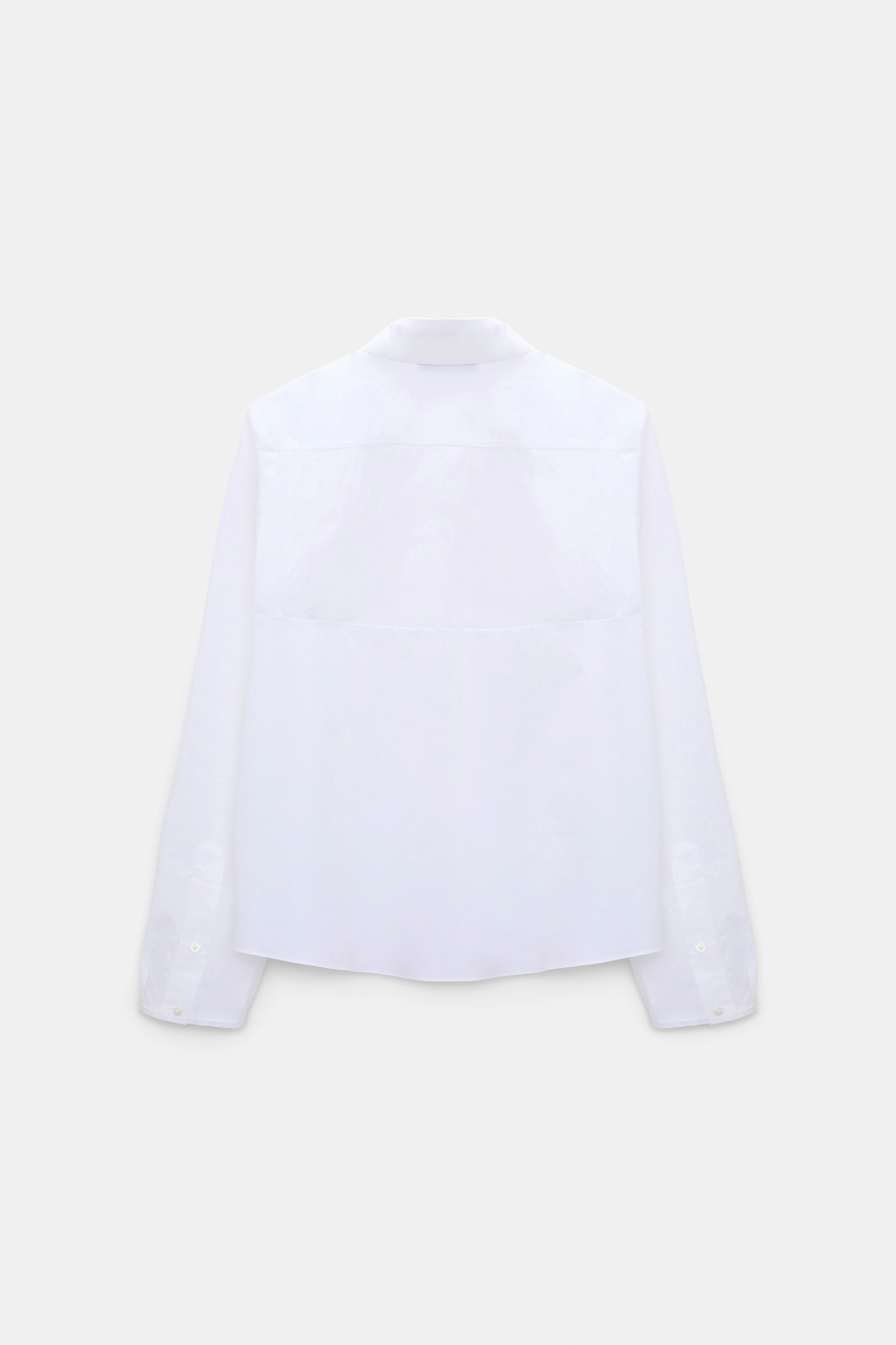 Dorothee Schumacher Bluse mit abnehmbarem, gestreiftem Polokragen aus Baumwoll-Popeline white sky