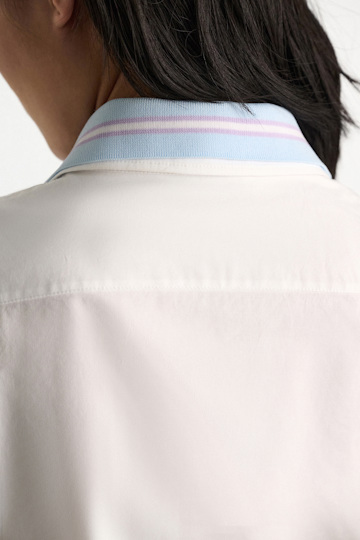 Dorothee Schumacher Cotton oxford shirt with removable collar pure white