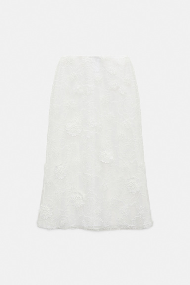 Dorothee Schumacher Embroidered organza skirt pure white