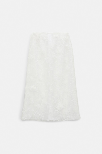 Dorothee Schumacher Embroidered organza skirt pure white
