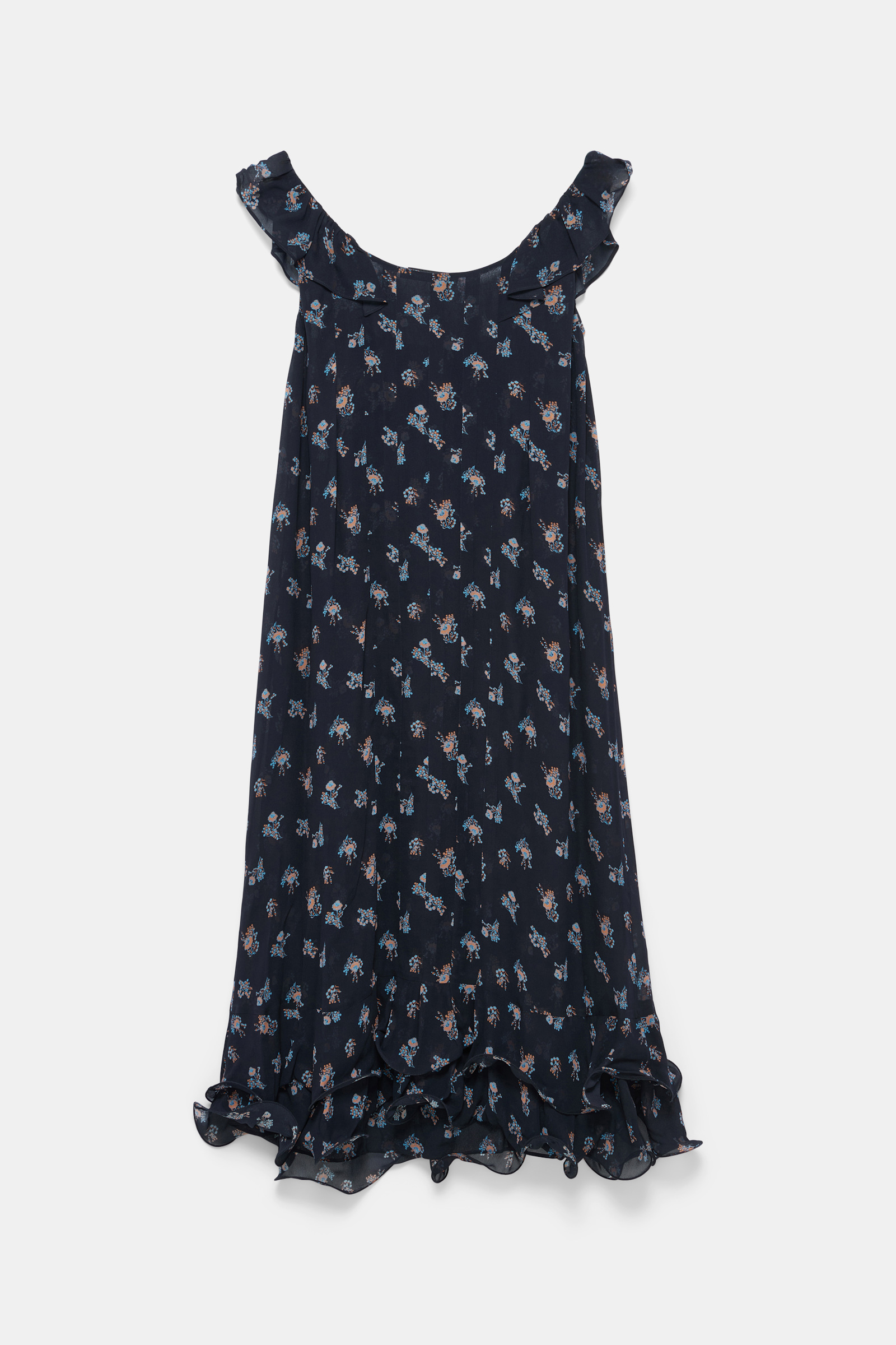 Dorothee Schumacher Printed georgette dress Little Daydream navy orange