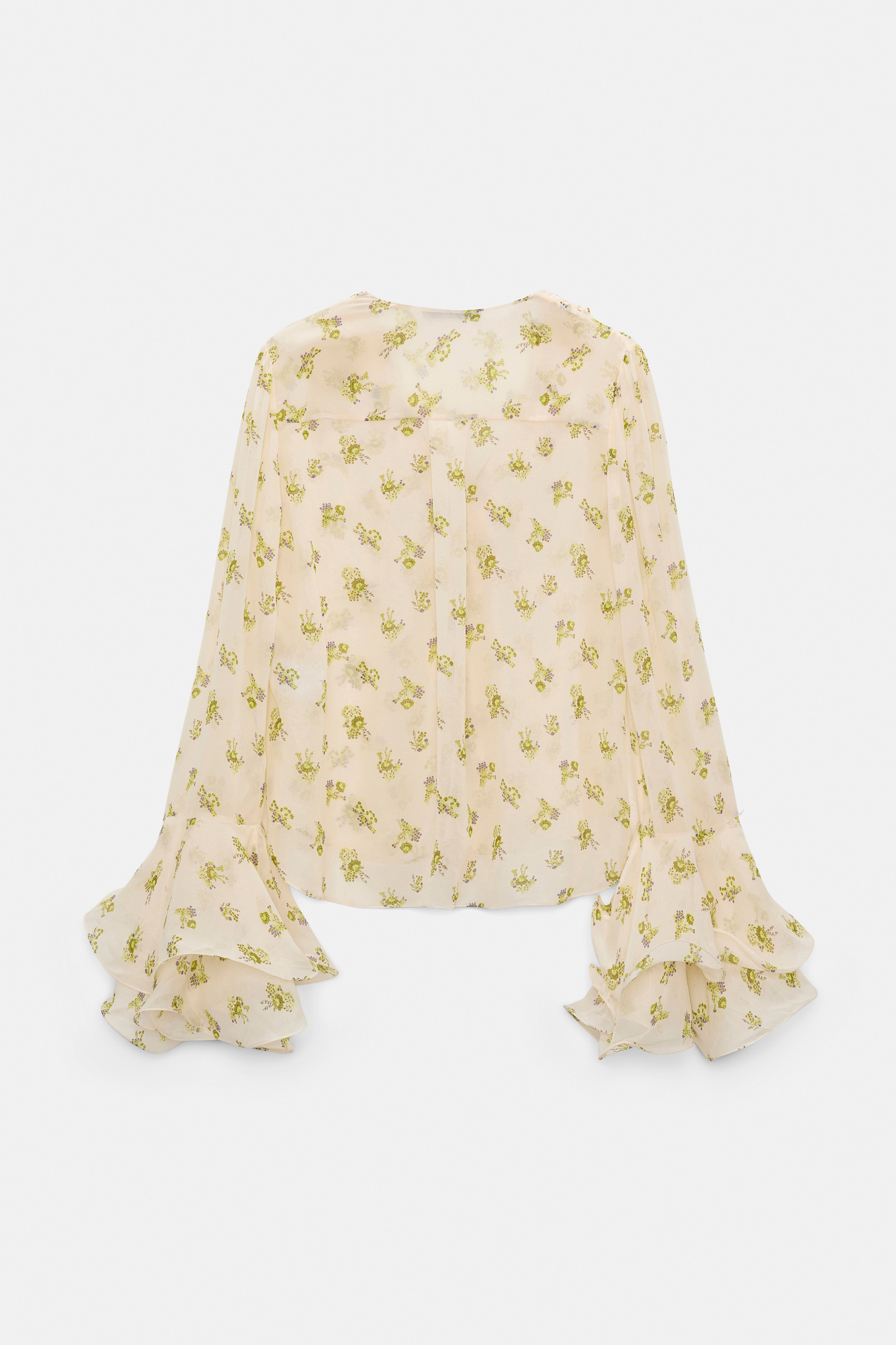 Dorothee Schumacher T-Blouse mit Volant-Details aus bedrucktem Georgette Little Daydream lemon