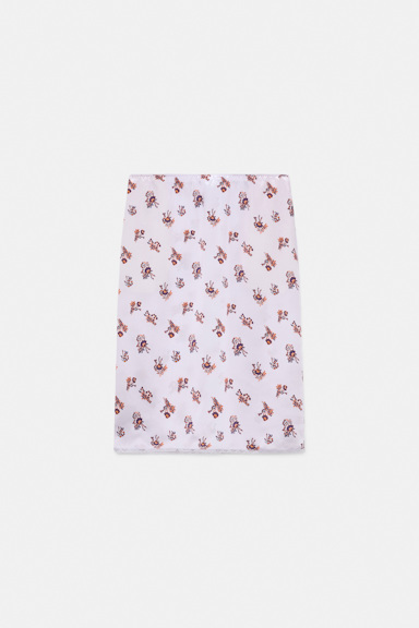 Dorothee Schumacher Lingerie-style skirt in printed silk satin little daydream lilac