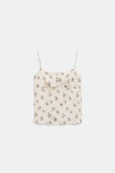 Dorothee Schumacher Lingerie-Top aus bedrucktem Seidensatin little daydream yellow