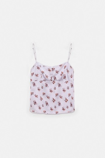 Dorothee Schumacher Lingerie-style camisole in printed silk satin little daydream lilac