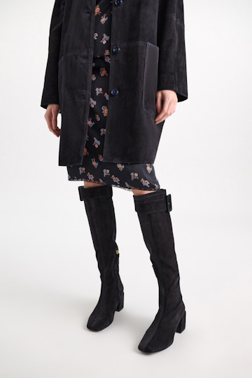 Dorothee Schumacher Stretch calf suede boots midnight blue